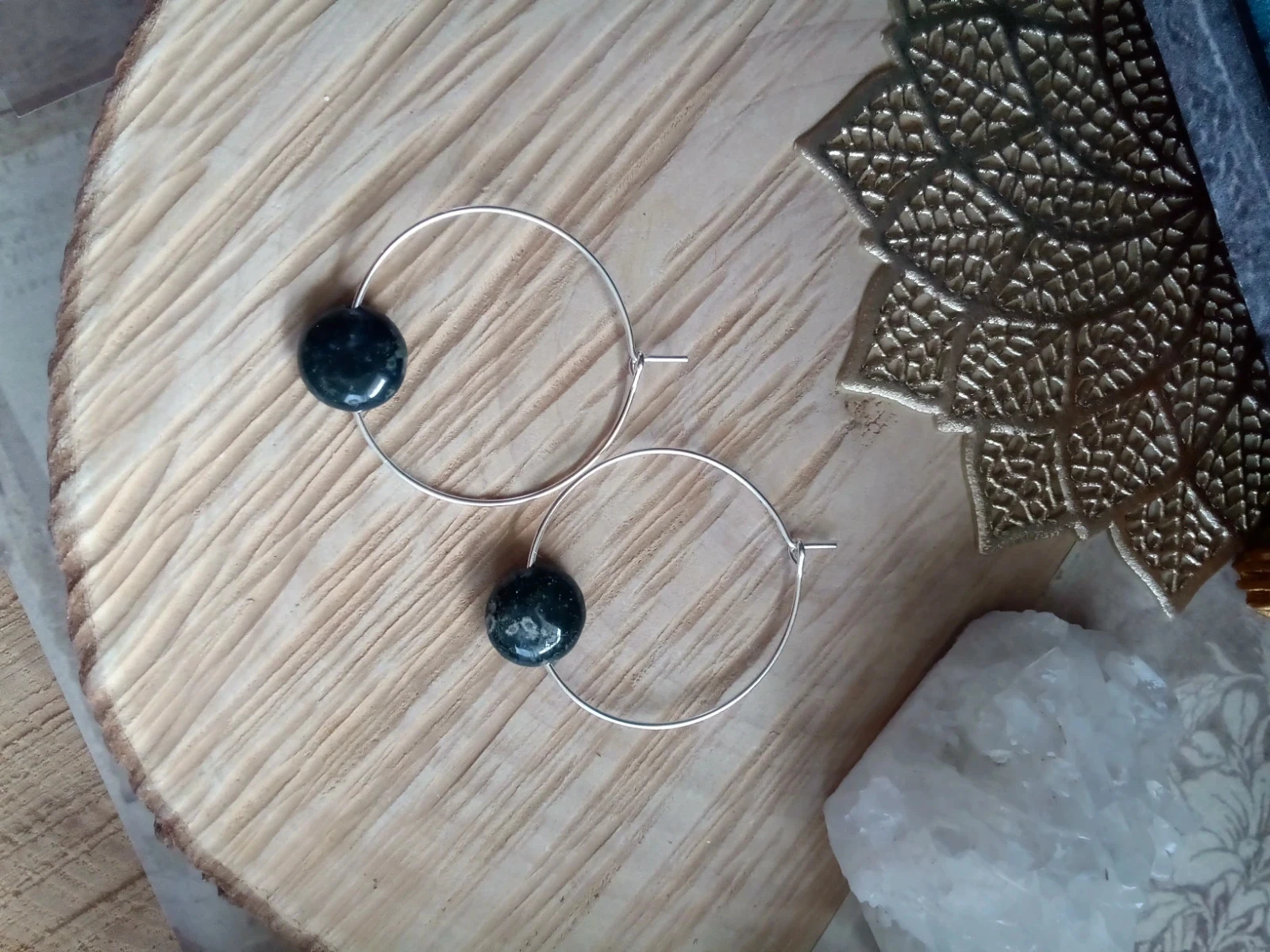 créoles en pierres d'agate indienne naturelles – photo 2